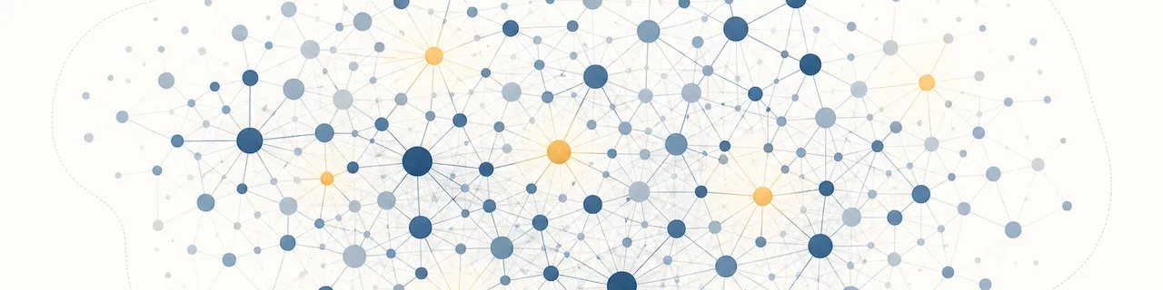 Abstract network of proliferating connected nodes loosely gathered within a boundary, illustrating AI agent sprawl