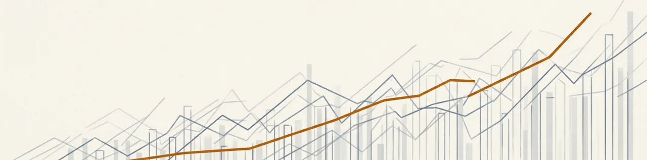 Abstract editorial illustration of rising cost lines representing AI prices climbing as subsidies end