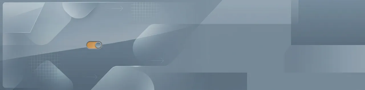 Abstract editorial banner showing a glossy presentation slide dissolving into a plainer workspace, suggesting roadmap versus running product